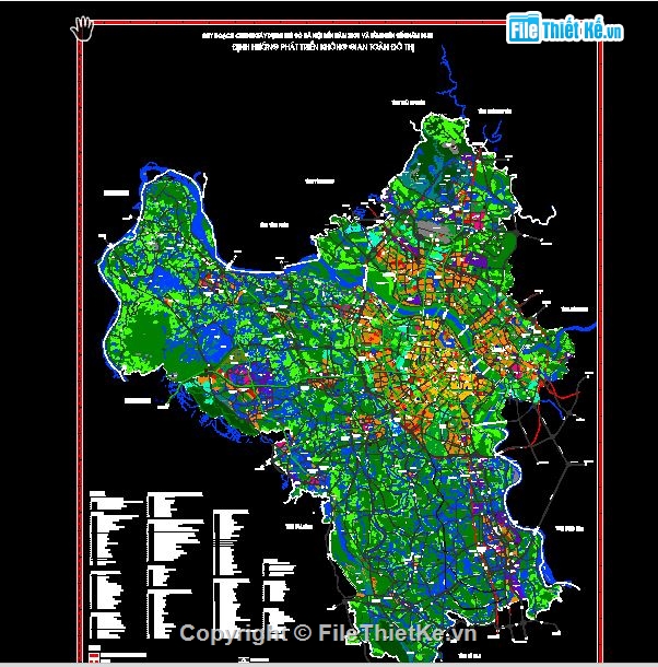 File AutoCAD bản đồ quy hoạch thành phố Hà Nội đến năm 2030: quy hoạch đô thị
File AutoCAD của bản đồ quy hoạch thành phố Hà Nội đến năm 2030 đã được cập nhật với các thông tin mới nhất. Bản đồ này cung cấp cho người dùng thông tin về các khu vực đang được quy hoạch cho phát triển đô thị và các khu vực đang được đầu tư phát triển hạ tầng để thu hút các doanh nghiệp đầu tư.